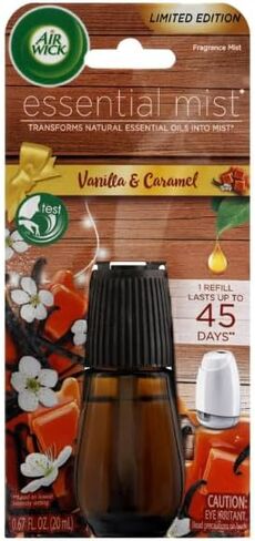 مجموعة من عبوات إعادة تعبئة زيت ناشر الرذاذ الأساسي من إير ويك، مجموعة مكونة من عبوتين من الرذاذ العطري، الفانيليا والكرمل، رائحة زهر العسل وتوت العليق in Kuwait