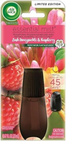 مجموعة من عبوات إعادة تعبئة زيت ناشر الرذاذ الأساسي من إير ويك، مجموعة مكونة من عبوتين من الرذاذ العطري، الفانيليا والكرمل، رائحة زهر العسل وتوت العليق in Kuwait