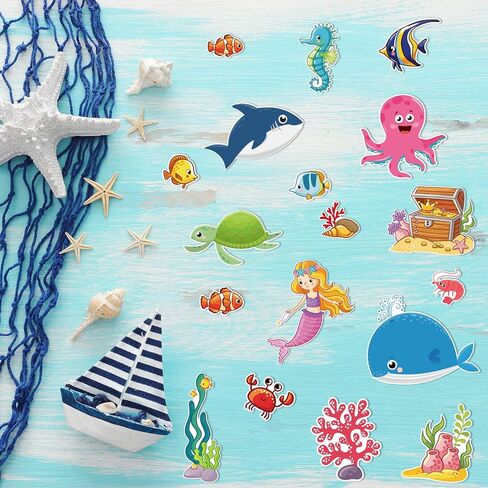 Under The Sea Bulletin Board Set Ocean Creatures Educational Classroom Decorations Sea Animal Jeweled Fish Cutouts Divers Cutouts Treasure Box Cutouts for Classroom Wall Decor in Saudi Arabia