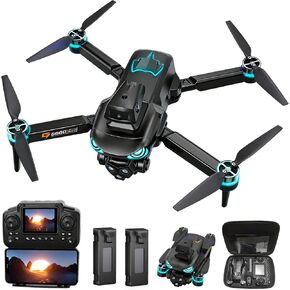 Drone with camera, screen on controller, Drone with obstacle avoidance | Drone with camera 2 Batteries, Optical Flow Positioning, One-Touch Takeoff/Landing, drone with camera for kids, toys for boys in Saudi Arabia