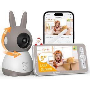 ieGeek 2K Split-Screen Baby Monitor, 5" WiFi 2 Cameras, Night Vision | 5" Display, Audio, Two-Way Talk, Motion & Cry Detection, Temperature & Humidity Sensor, Smartphone App, Dual Cameras in Saudi Arabia