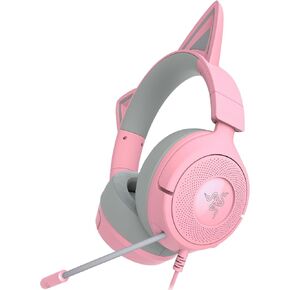 Razer Kraken Kitty V3 X Wired Gaming Headset, Kitty Ears, White | HyperClear Cardioid Mic, 40 mm Drivers, 7.1 Surround Sound, Comfy Ear Cushions, Cross-Platform via 3.5mm PC, PS5, Xbox in Kuwait
