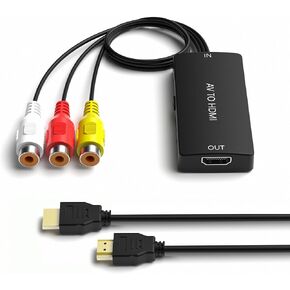 Dingsun RCA to HDMI Converter, AV to HDMI Adapter Support 1080P/720P for PS2/PS3/N64/Wii/VHS/VCR/DVD/Blue-Ray Players etc. in Saudi Arabia