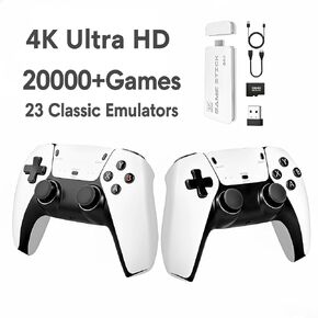 Retro Game Console 128GB – 20000+ Built-in Classic Games, Plug & Play 4K HDMI TV Gaming System with 2 Wireless Controllers, Portable Video Game Console for Kids & Adults in Saudi Arabia
