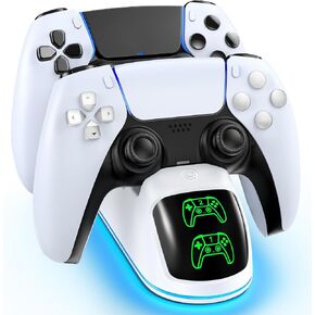 OIVO PS5 Controller Charger Station Compatible with PlayStation 5 Dualsense & Edge Controllers, RGB PS5 Controller Charging Dock Holder Stand with Fast Charge Cable for PS 5 Accessories Kits in Saudi Arabia