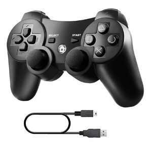 Diswoe Controller for PS-3, Wireless Bluetooth Controller Gamepad Joystick, Double Vibrating Controller for Play_station 3 with Charger Cable Cord Thump Grips in Saudi Arabia