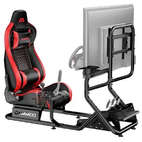CAMMOO High Compatible Sim Racing Cockpit with Monitor Mount Fits Handbrake | One-Box Shipment, Blister Screws, 31 Holes Wheel Panel, 26 Holes Shifter Panel, Adjustable Racing Simulator Cockpit with Seat in Saudi Arabia
