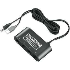 محول وحدة تحكم جيم كيوب لنينتندو سويتش / OLED / سويتش 2، محول جيم كيوب، متوافق مع جهاز الكمبيوتر وي يو سويتش 2، يدعم 4 وحدات تحكم جيم كيوب للعب سوبر سماش بروس مع كابل طويل 70 بوصة in Kuwait