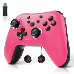 AceGamer Aurora II 2.4G Wireless Bluetooth Controller for PC/Android/Switch/iOS/Switch 2/Steam Deck with Rotary Motors, RGB Hall Effect Joysticks - Upgraded PC Gaming Controller and Back Buttons Lock in Saudi Arabia