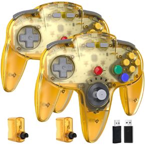 2 Pack N64 Wireless Controller for Switch Online Games, 2.4GHZ Rechargeable Wireless N64 Remote Joystick Game Controller for N64 System Console, MAC, Raspberry Pi, Windows PC(7,8,10,11) Turquoise in Saudi Arabia