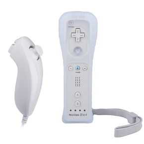 Motion Plus Remote Controller Compatible with Wii, TechKen Built-in 2 in 1 Remote Motion Nunchuck Controller with Silicon Case Compatible Nintendo Wii and Wii U in Saudi Arabia