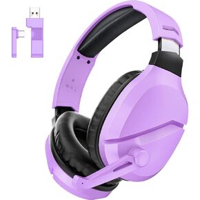 Wireless Gaming Headset with Mic for PS5 PS4 PC, 48Hrs, Wired for GameCube | 2.4GHz/Bluetooth Headphones, USB & Type-C, 7.1 Surround Sound, Noise Cancellation, Rotating Ear Cups for Mac Switch in Saudi Arabia