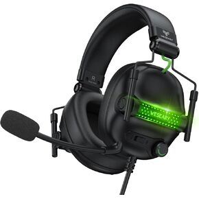سماعة رأس سلكية للألعاب من WESEARY لأجهزة Xbox وPS5 وPS4 وSwitch والكمبيوتر الشخصي والهواتف المحمولة وسماعات ألعاب الصوت المحيطي مع ميكروفون ENC لإلغاء الضوضاء، ومشغلات 50 مم لملحقات Atari 2600، وأغطية أذن ناعمة من إسفنج الذاكرة | سماعات رأس للألعاب مزودة in Kuwait