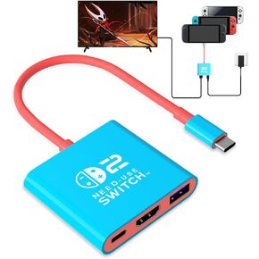 pdobq Switch Dock Switch Docking Station for Nintendo, Portable Switch2 TV Adapter Support 4K/60HZ TV Mode Compatible Steam Deck/Switch OLED, Travel Dock with HDMI2.0 USB3.0 Port in Saudi Arabia