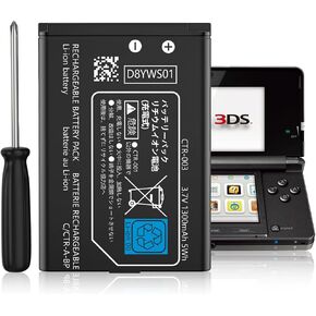 3DS Battery,3.7V 1300mAh High-Capacity Replacement Battery for 3DS and 2DS Consoles,Includes Tool Kit in Kuwait