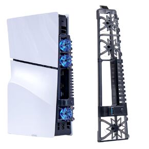 PS5 Cooling Fan with LED Light & USB Port, Quiet External Fan for PlayStation 5 Digital/Disc Console, White (Not Compatible with Slim/Pro) in Kuwait