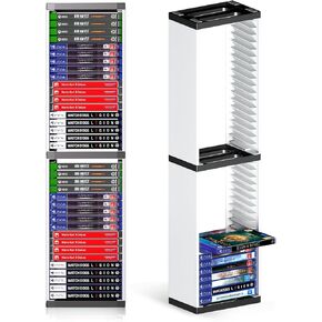 Nargos Video Game Storage Stand Tower for PS5/ PS4/ PS3/ Xbox Series S & X/Xbox one Game, Universal Game Disc Holder Vertical Blu Ray Case Organizer (White) in Saudi Arabia