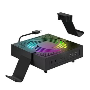 مروحة تبريد ذكية لـ Xbox Series X، ملحقات لوحدة تحكم Xbox Series X | مروحة لجهاز Xbox Series X مزودة بمصابيح RGB، وفلتر مقاوم للغبار، ومروحة هادئة بثلاث سرعات، ومنفذي USB، وسدادات غبار، وحوامل وحدة التحكم in Kuwait