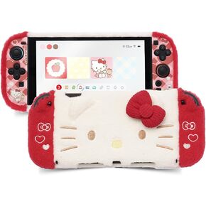 Kuitmor Plush Protective Case for Switch OLED,Kawaii Hard PC Slim Cover Case Compatible with Switch OLED Console and Joystick - HLK in Saudi Arabia