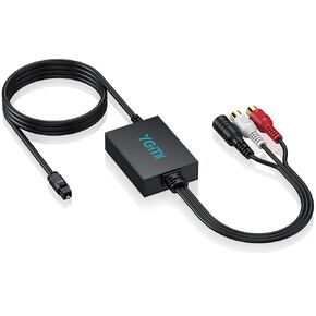 192kHz DAC Digital to Analog Audio Converter with Digital Audio Optical Cable,SPDIF Toslink Optical to RCA Converter for HDTV, DVD, Blu-Ray Players and Game Consoles in Saudi Arabia