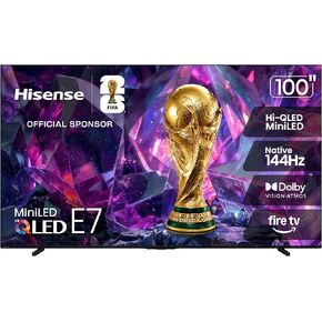 Hisense 65" E7 Cinema Series Hi-QLED Mini-LED 4K UHD Smart Fire TV (65E7SF, 2026 NEW) - Native 144Hz, AI Picture, Dolby Vision IQ · Atmos, FALD, HDR10+ Adaptive, MEMC, Alexa+ in Kuwait