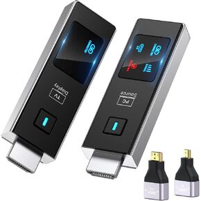 2026 New Wireless HDMI Transmitter and Receiver, 360FT/110M Extender 4K Decode 1080P@60Hz Output with LED Display, Plug&Play 5.8+2.4G Streaming Video/Audio from PC/Laptop/TV Box to Monitor in Kuwait