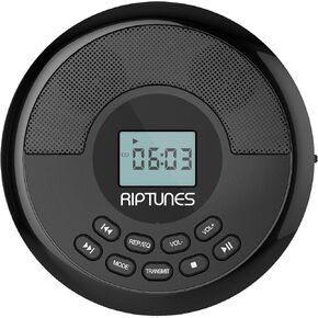 CD Player Portable Rechargeable Battery Bulit-in - Wireless, Dual Speakers Anti-Skip Protection - Compatible MP3 USB- Black in Saudi Arabia