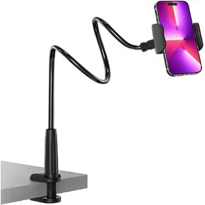 حامل هاتف MAGIPEA Gooseneck للسرير، حامل هاتف خلوي مرن بطول 30 بوصة للمكتب، حامل مشبك للعرض بدون استخدام اليدين متوافق مع أجهزة iPhone 17 16 15 Pro Max وأجهزة 3.5-7 بوصة in Kuwait