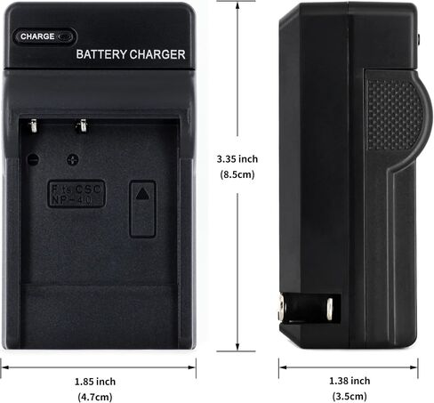 Norifon NP-40 Wall Charger for Casio Exilim EX-FC100, EX-FC150 | Compaitble with Casio Exilim EX-Z400, Exilim Zoom EX-Z100, EX-Z1000, EX-Z1050, EX-Z1080, EX-Z1200 with Foldable Plug in Kuwait