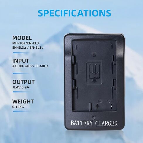 MH-18/MH-18a/MH-19 Camera Battery Charger for EN-EL3/EN-EL3a/EN-EL3e Battery Compatible with Nikon D90 D300 D300s D700 D200 D80 D70 D70s D50 D100 D100LS Camera in Kuwait