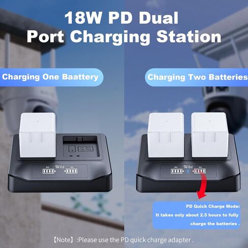 18W PD Fast Charging LCD USB Dual Battery Charging Station for Arlo Pro, Arlo Pro 2 Home Security Camera System Batteries in Kuwait
