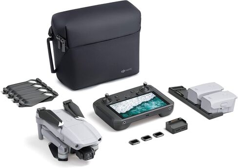 DJI Mavic Air 2 Fly More Combo with DJI Smart Controller - Drone Quadcopter UAV with 48MP Camera 4K Video 1/2"" CMOS Sensor 3-Axis Gimbal 34min Flight Time ActiveTrack 3.0, Gray (Renewed) in Kuwait