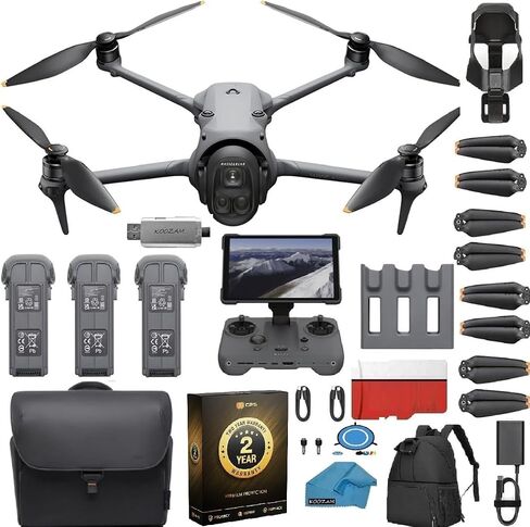 DJI Mavic 4 Pro Creator Combo - Flagship Tri-Camera Drone with 100MP 4/3 CMOS Hasselblad Camera, RC Pro 2, 512GB Internal Storage, 51-Min Flight Time, 3 Batteries, 128GB SD, Backpack, 2-Year Warranty in Kuwait