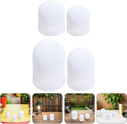 ULTECHNOVO 4pcs Silicone Flashlight Diffuser Cap Soft Light Cover for Outdoor Activities and Adventure Situations, Weather Resistant Sturdy Round White Protective Cover for Handheld in Kuwait