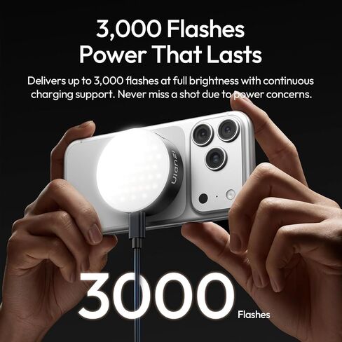 ULANZI MFL01 Magnetic Phone Camera Flash, 2-in-1 3000 Flashes Speedlite & Selfie Light for iPhone Android with Bluetooth, 2500-8500K Mini Flash LED Smartphone Fill Light for Selfie,Photo,Vlog,Portrait in Kuwait