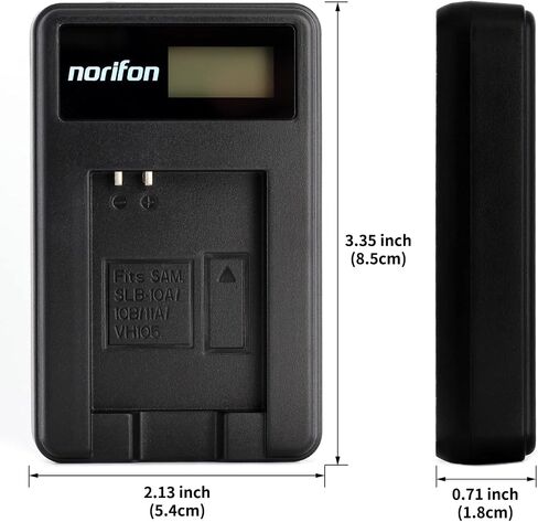 Norifon SLB-11A LCD USB Charger for Samsung CL65, CL80, EX1, HZ25W | Compatible with Samsung HZ30W, HZ35W, HZ50W, ST1000, ST5000, ST5500, TL240, TL320, TL350, TL500, WB1000, WB2000 in Kuwait