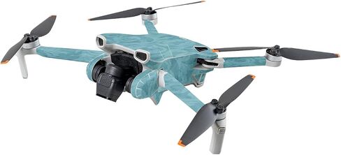MightySkins Skin Compatible with DJI Mini 3 - Baby Blue Jacquard | Protective, Durable, and Unique Vinyl Decal wrap Cover | Easy to Apply | Made in The USA in Kuwait