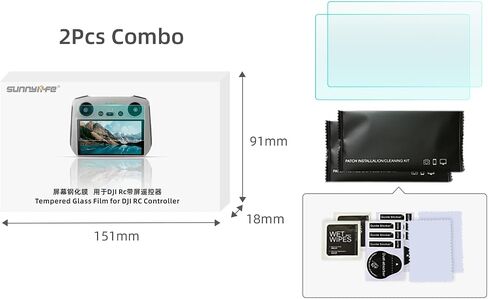 Screen Protector Accessories for DJI RC 2/1 Compatible with Mini 5 Pro/FLIP AIR 3S Remote Control Tempered Glass HD Scratch Resistant in Kuwait