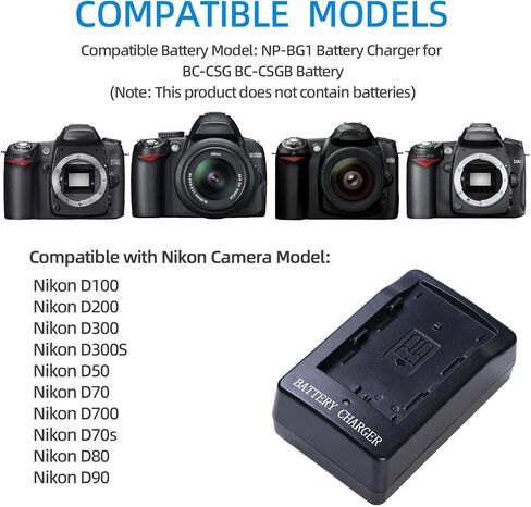 MH‑18a Battery Charger for EN‑EL3 EN‑EL3a EN‑EL3e Battery | Compatible with Nikon D50, D70, D70s, D80, D90, D100, D200, D300, D300s, D700 Camera in Kuwait