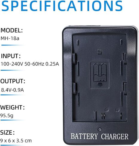 MH‑18a Battery Charger for EN‑EL3 EN‑EL3a EN‑EL3e Battery | Compatible with Nikon D50, D70, D70s, D80, D90, D100, D200, D300, D300s, D700 Camera in Kuwait