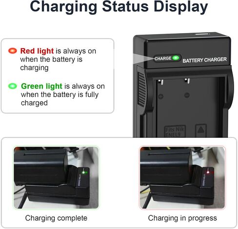 EN-EL9 Battery Charger for Nikon D40, D40X, D60, D3000, D5000 Digital SLR Camera with USB C Cable, Battery Charger Compatible with MH-23 EN-EL9a EN-EL9e in Kuwait