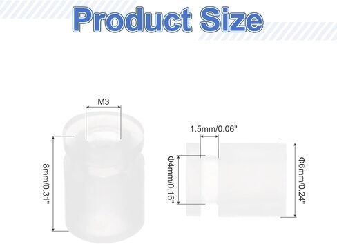 MECCANIXITY RC Anti Vibration Rubber Balls for RC F4 F7 Flight Controller RC Drone Accessories M3x8mm(Clear), Pack of 20 in Kuwait
