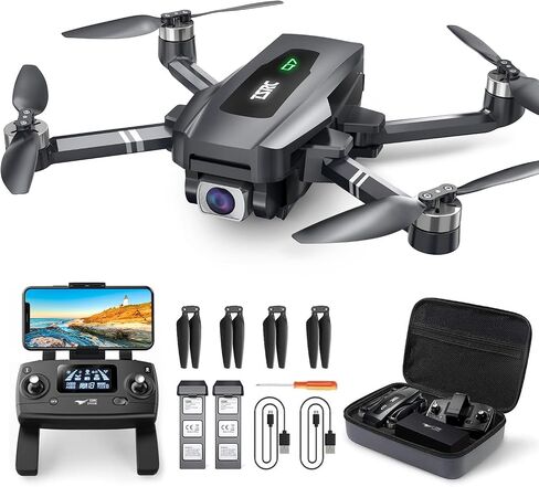 TENSSENX GPS Drone with 4K UHD Camera for Adults, TSRC Q7 Foldable FPV RC Quadcopter with Brushless Motor, Smart Return Home, Follow Me, 60 Min Flight Time, Long Control Range, Includes Carrying Bag in Kuwait