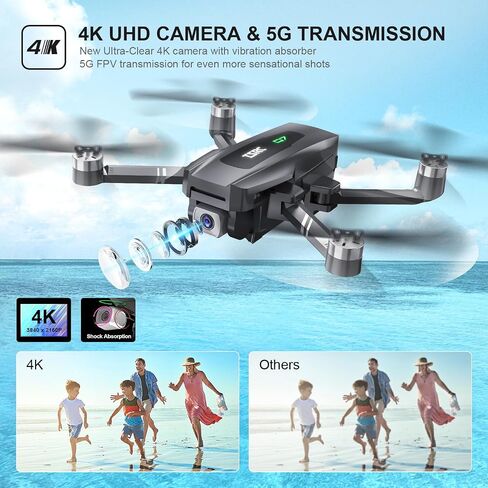 TENSSENX GPS Drone with 4K UHD Camera for Adults, TSRC Q7 Foldable FPV RC Quadcopter with Brushless Motor, Smart Return Home, Follow Me, 60 Min Flight Time, Long Control Range, Includes Carrying Bag in Kuwait