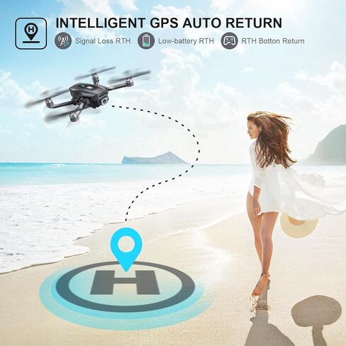 TENSSENX GPS Drone with 4K UHD Camera for Adults, TSRC Q7 Foldable FPV RC Quadcopter with Brushless Motor, Smart Return Home, Follow Me, 60 Min Flight Time, Long Control Range, Includes Carrying Bag in Kuwait