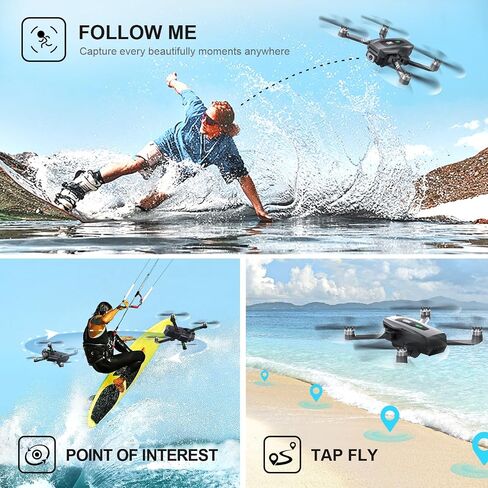 TENSSENX GPS Drone with 4K UHD Camera for Adults, TSRC Q7 Foldable FPV RC Quadcopter with Brushless Motor, Smart Return Home, Follow Me, 60 Min Flight Time, Long Control Range, Includes Carrying Bag in Kuwait