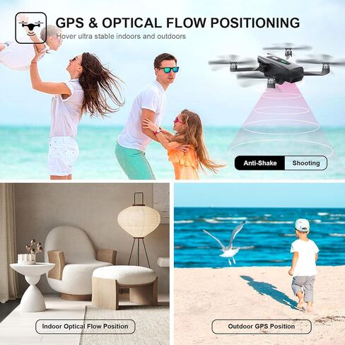 TENSSENX GPS Drone with 4K UHD Camera for Adults, TSRC Q7 Foldable FPV RC Quadcopter with Brushless Motor, Smart Return Home, Follow Me, 60 Min Flight Time, Long Control Range, Includes Carrying Bag in Kuwait