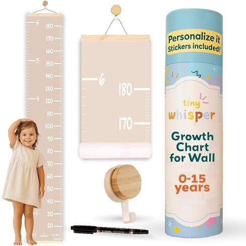 Height Chart for Kids Customizable Kids Height Wall Chart with Stickers, Marker & Hook Hanging Growth Chart Measurement for Wall Easy Installation for Baby Room Nursery and Playroom in Kuwait