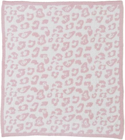 Barefoot Dreams® CozyChic® Baby Blanket, Barefoot in the Wild, Ultra Soft Plush Jacquard Microfiber Cozy Blanket, Lightweight Comfort, One Size, Dusty Rose-Cream in Kuwait