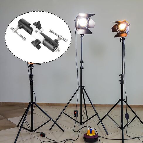MERRYHAPY Section Adjustable U-Shape Aluminum Flashlight Holder Lightweight Photography Light Stand Accessory Black White in Kuwait